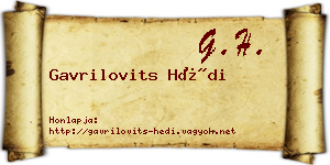 Gavrilovits Hédi névjegykártya